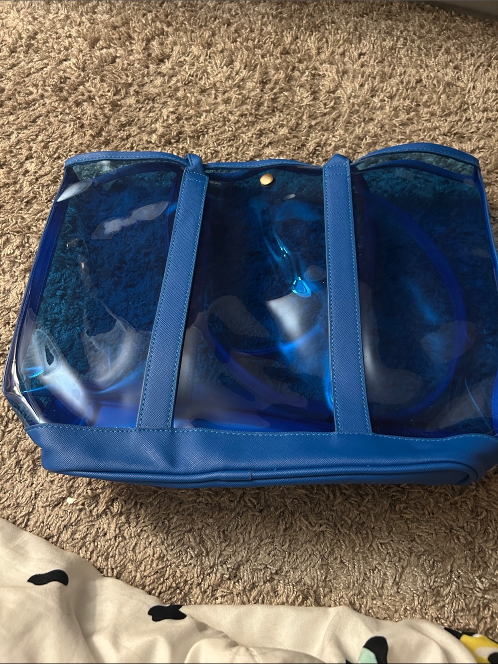 Amazon Blue Clear Tote with Blue Trim